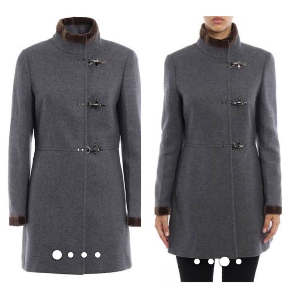 ⭐️FAY Virginia Gray Wool Blend Coat size Small - Picture 2 of 12
